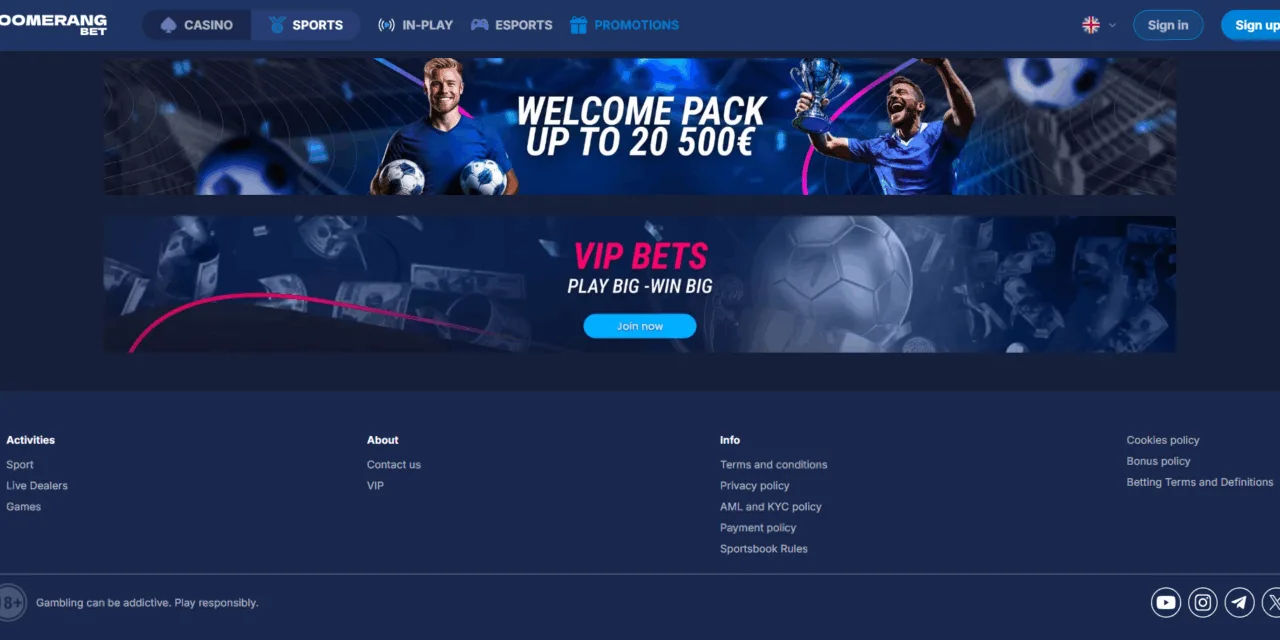 Boomerang Bet Review: In-Depth Look at Bonuses, Security, Sportsbook, Esports, and Betting Features